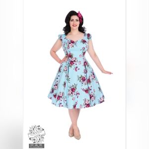 Hearts and Roses Royal Ballet Tea Dress in Blue, VGUC, Size 14